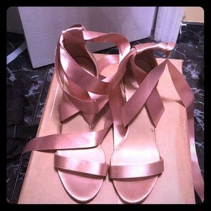 Rose gold tie up heels 💕